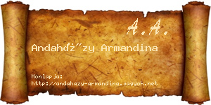Andaházy Armandina névjegykártya